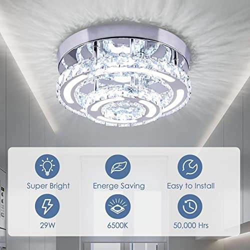 Modern Crystal Ceiling Lamp - Cool White 6000K-6500K Not Dimmable