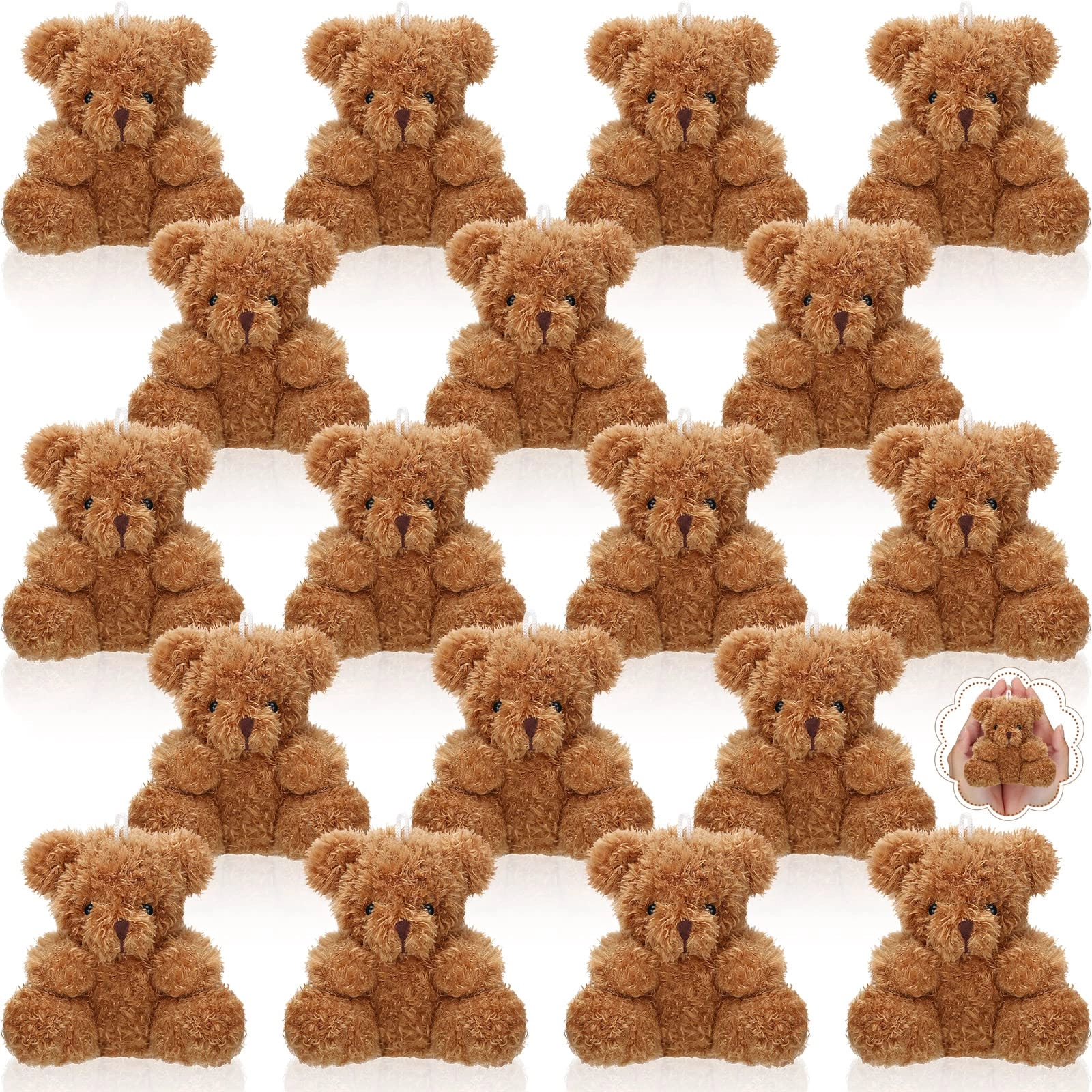 HyDren Bear 10 cm Plush - 18 Pieces Brown