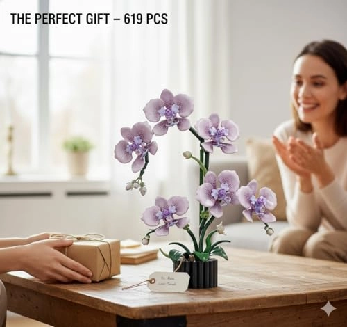 Orchid Flowers Building Kit - Orchid 619pcs Botanical Collection