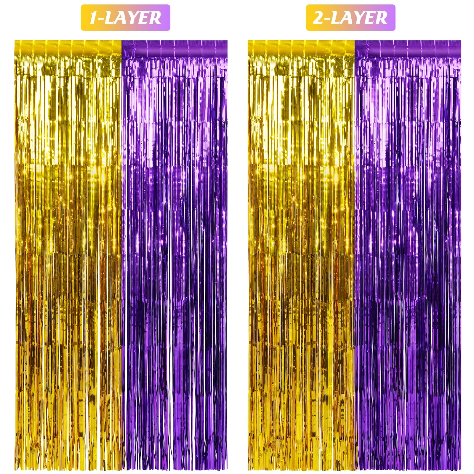 Foil Fringe Curtain - 3 Birthday Graduation Prom Wedding Pack