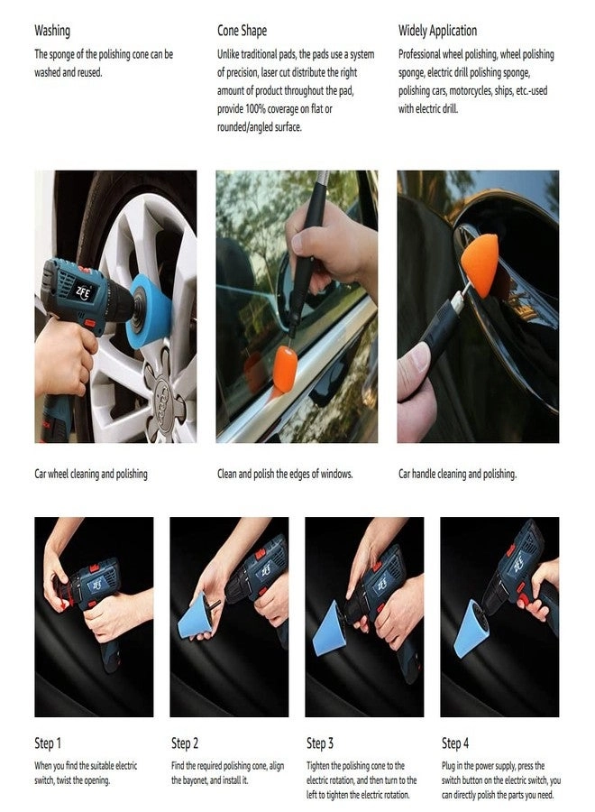 Extension Shaft - 4"inch + M14 Extension Shaft + Brass Nylon Bristle Brush - 12 Pieces + Polishing Pads + Backing