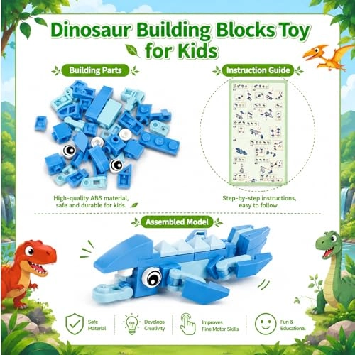Mini Building Blocks Set - Dino 12pcs