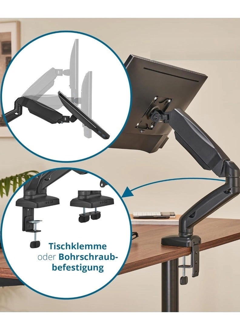 Single Monitor Arm - Single 13-32 Inch VESA 75x75/100x100mm