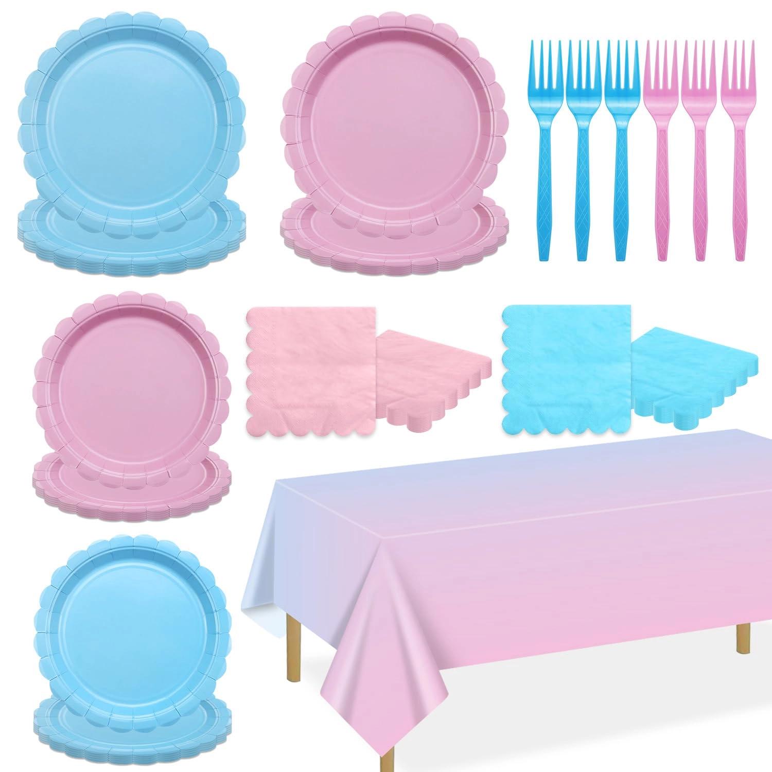 apuxxjupa Gender Reveal Party Supplies Set - 81 Count