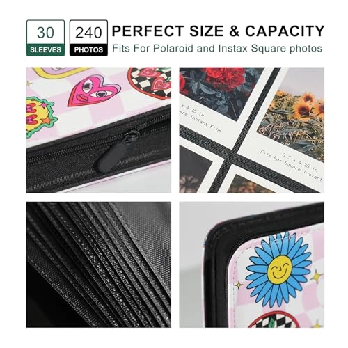 i-Type Square 240 Pockets PU Laminated with Greyboard Photo Album