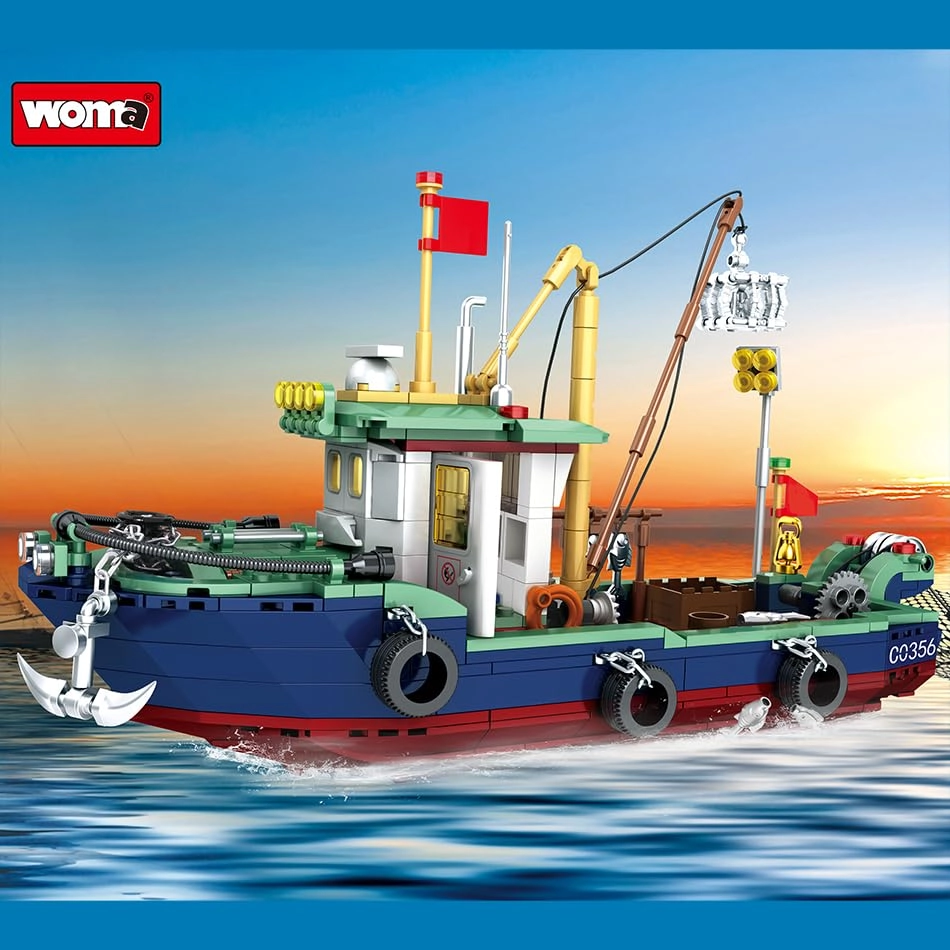 Fishing Boat Building Blocks Set - 582 pcs