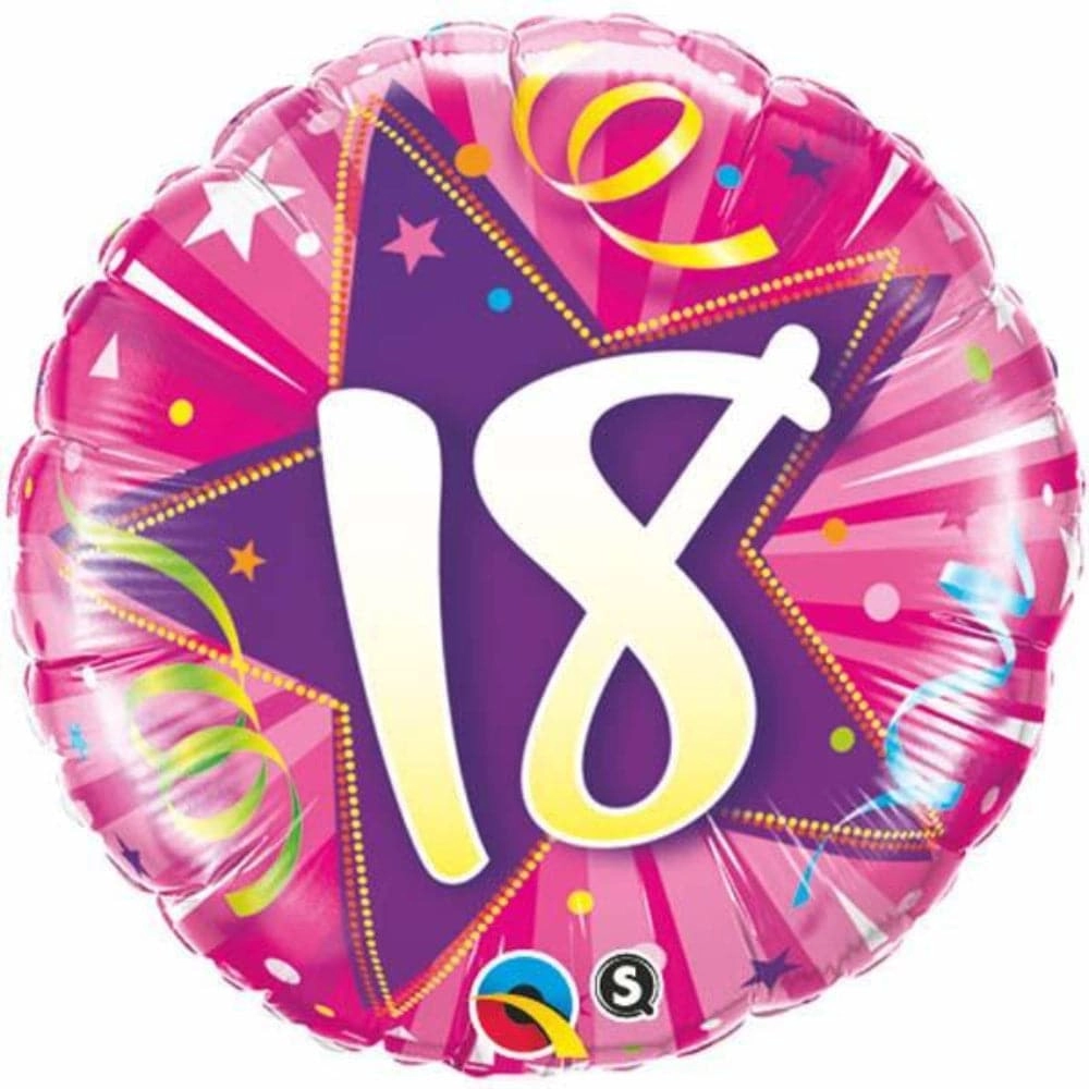 Qualatex 21 Number Round Shining Star Foil Balloon