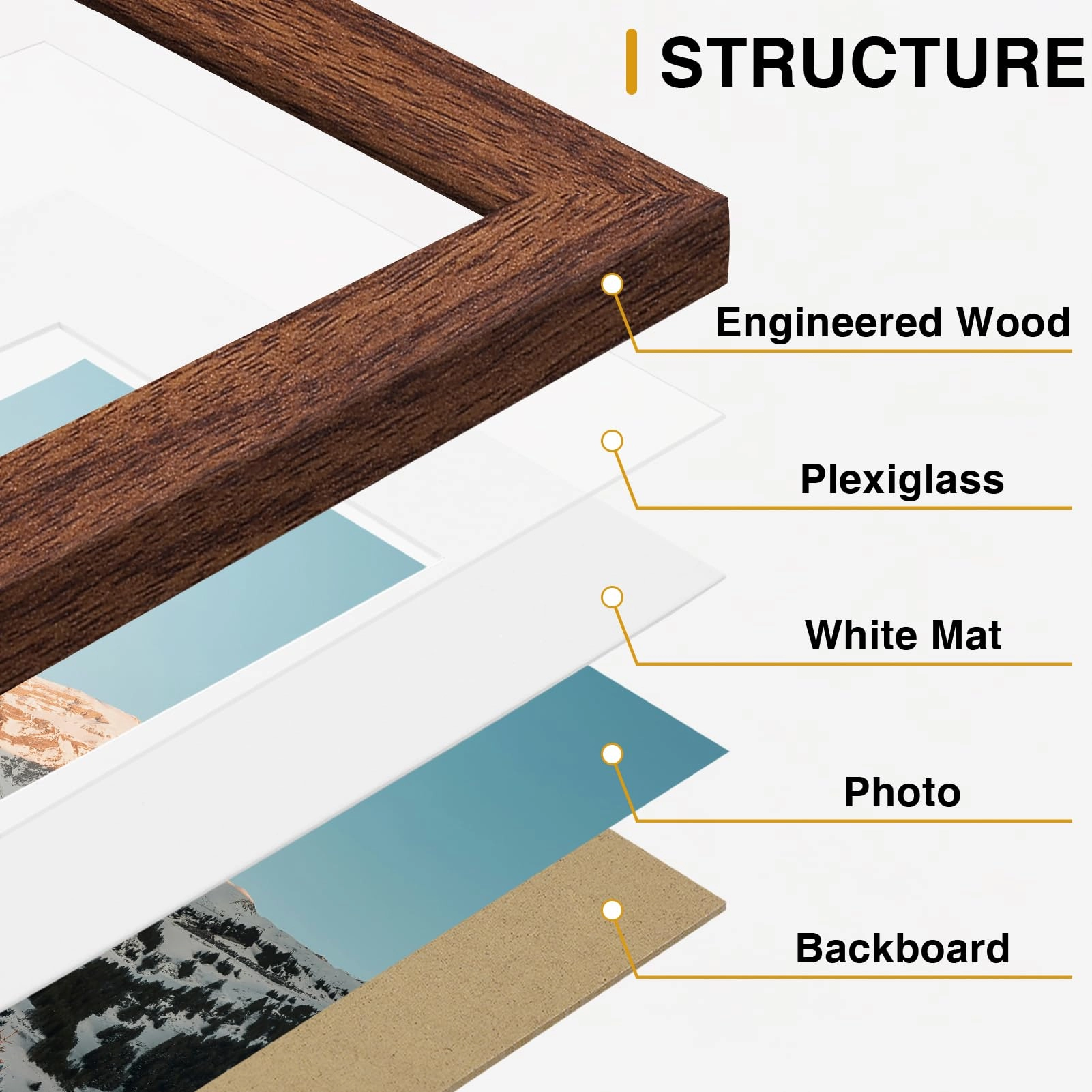 Picture Frames Set - 10 Pack Rustic Grey