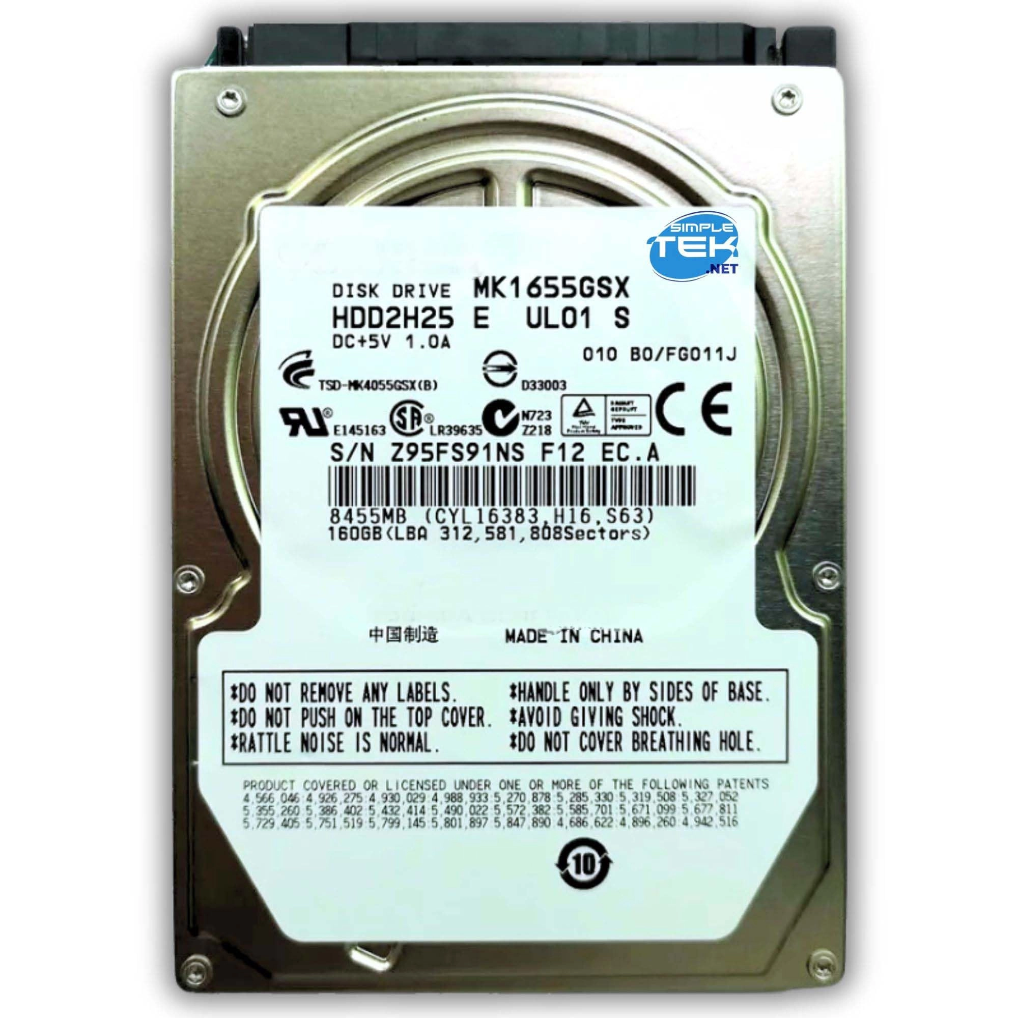 Hard Disk interno 2.5" 7200rpm 8MB SATA 3Gb/s (16935-SIMPLETEK) - 160GB