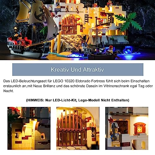 Lighting Kit for Lego 10320 Eldorado Fortress - Remote Control 5V
