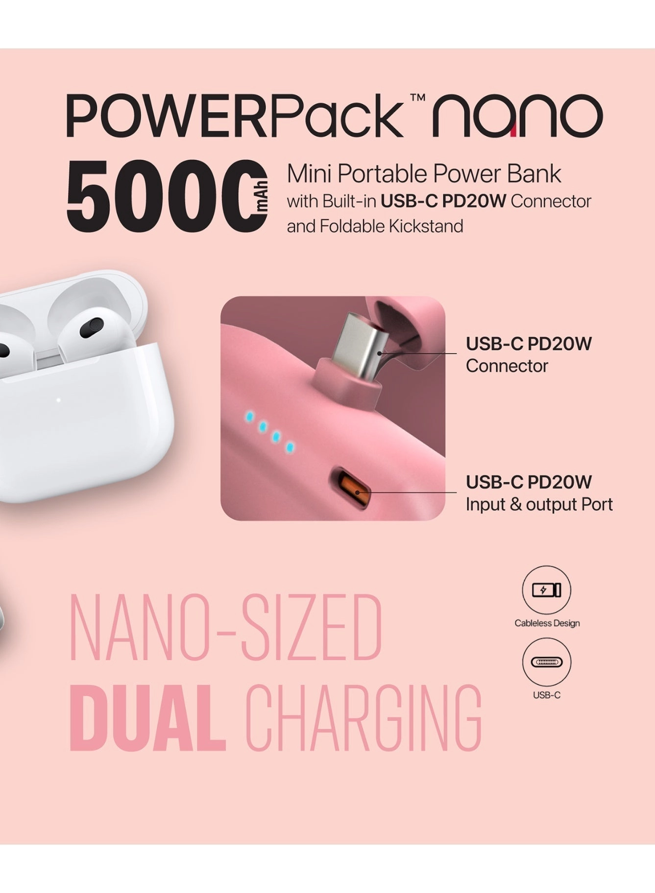 PowerPack nano Traveler - 5000mAh 20 W Fast charging
