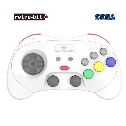 Sega Saturn Wireless Controller - White SEGA Genesis SEGA Genesis Mini PC Mac PS3 Switch