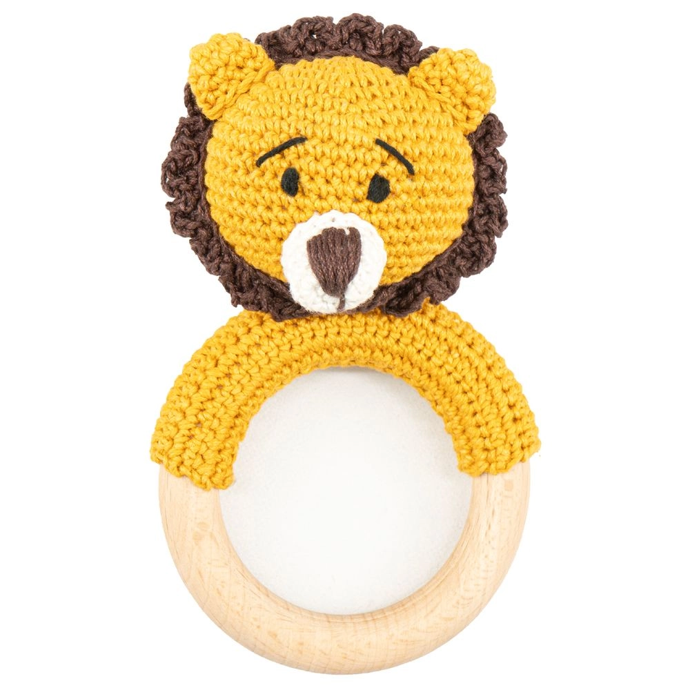 MOON Crochet Ring Rattle Toy - Suitable for 0 month & above premium cotton yarn Tiger