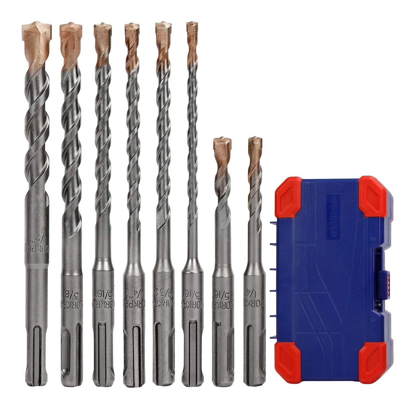 WORKPRO SDS-Plus Drill Bit Set - Carbide Tip 8-Piece