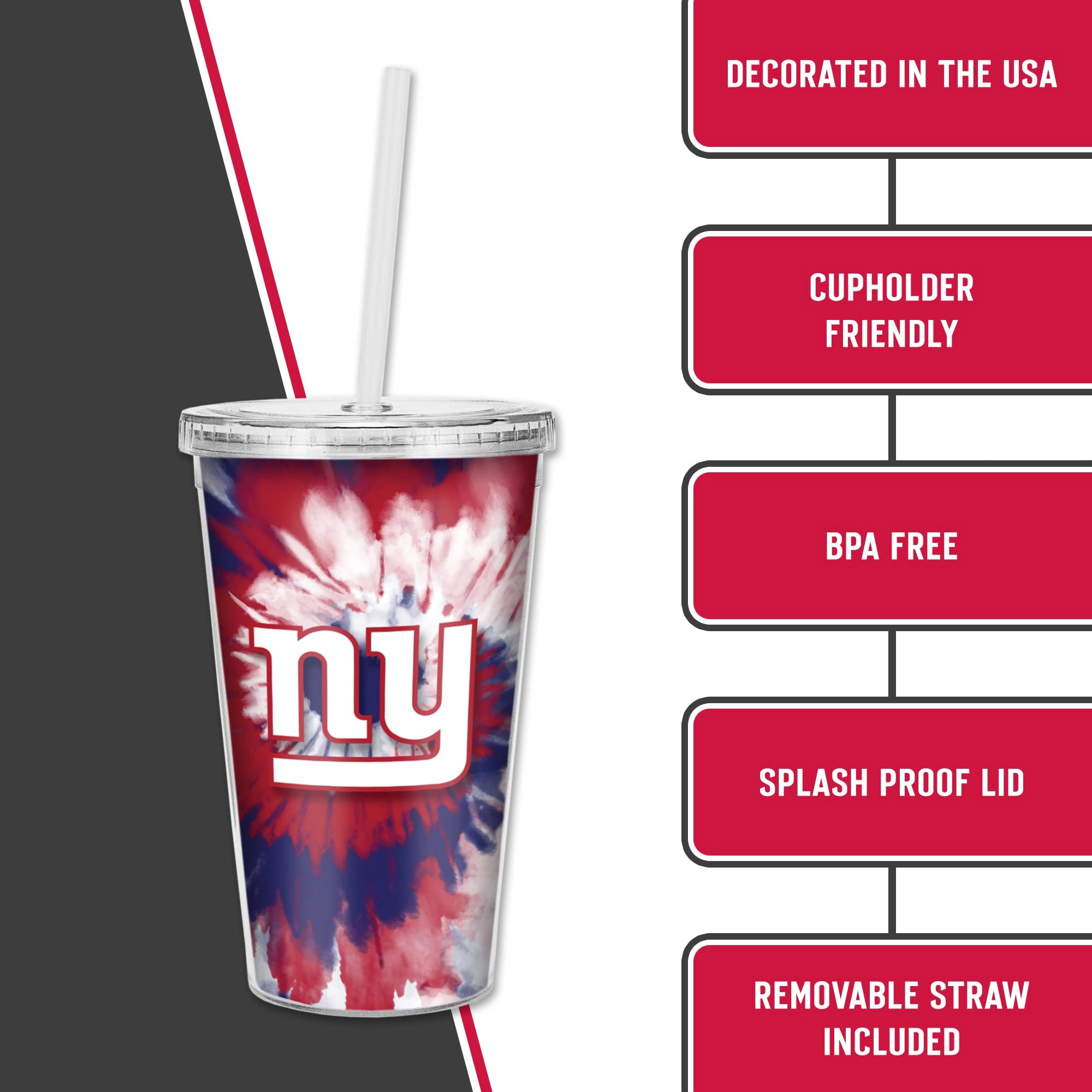NFL Football Metallic Tie Dye Tumbler - 473ml