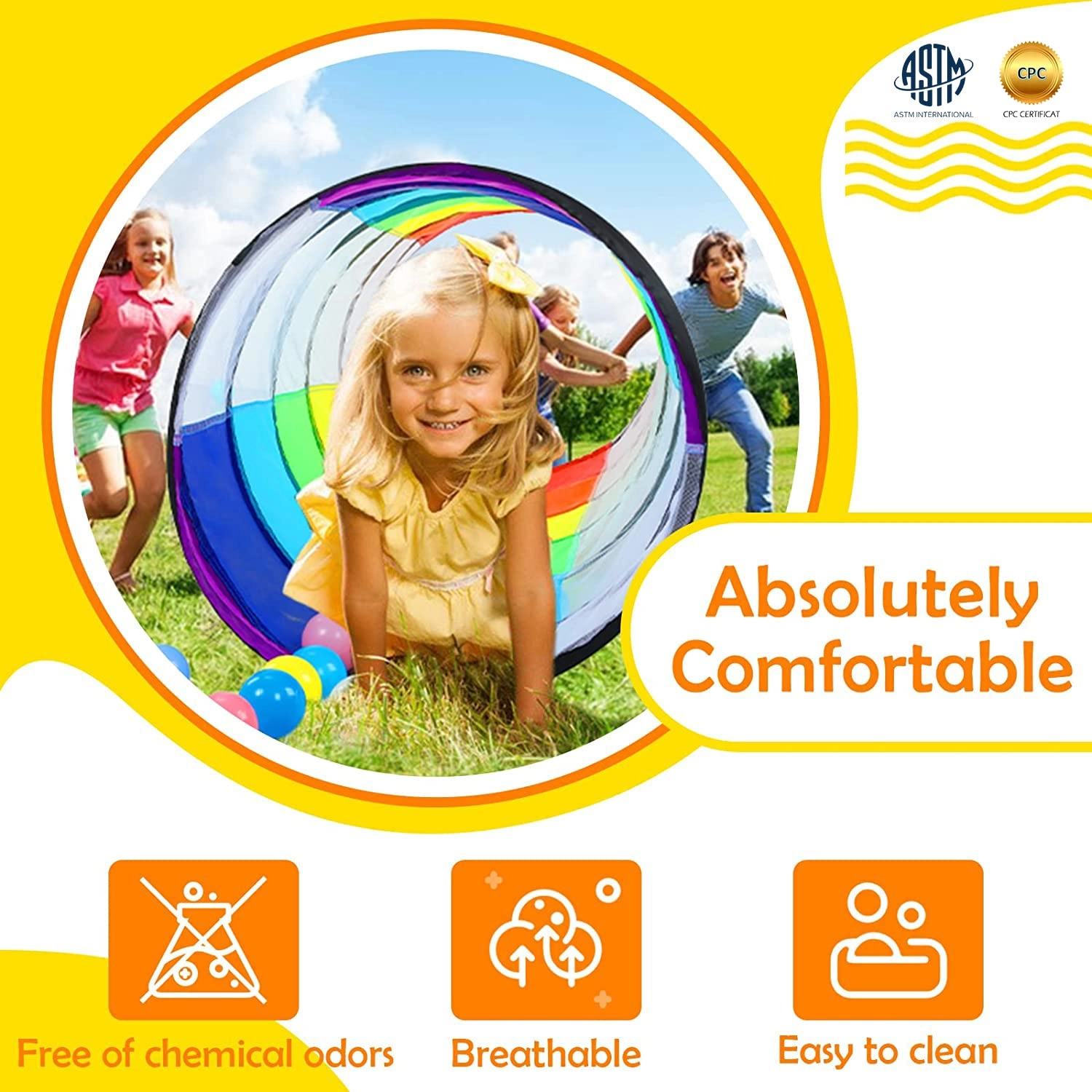 Kids Play Tunnel - Colorful Pop Up Rainbow