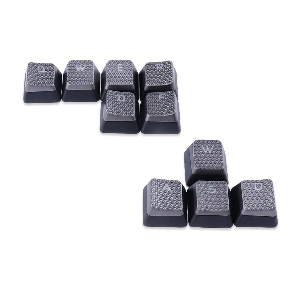 Backlit Textured Keycaps - 10Keys Silver Grey Hexagonal