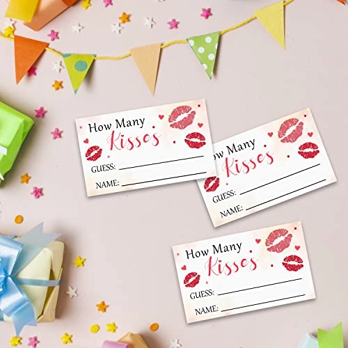 How Many Kisses are in The Jar - Game Cards Kit 1 Sign & 50 Cards