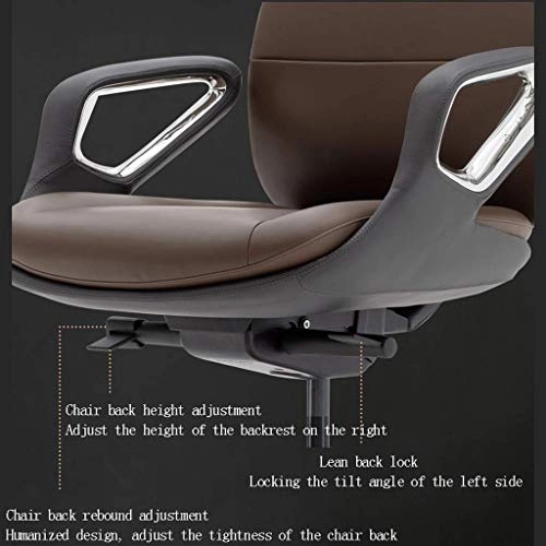 Desk Chair - PU Leather Brown High Back