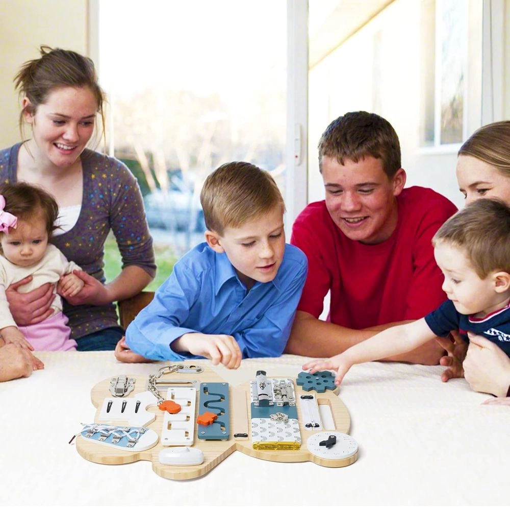 14 In 1 Wooden Busy Board - 3 +