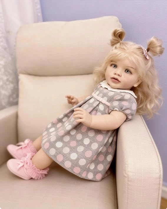 Pippa Reborn Baby Doll - 26 inch Cotton Vinyl Hand-rooted Curly Hair Ages 3+