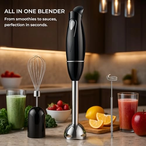 Hand Blender Set - 3-in-1 Handheld Mixer Stainless Steel Blending Stick
