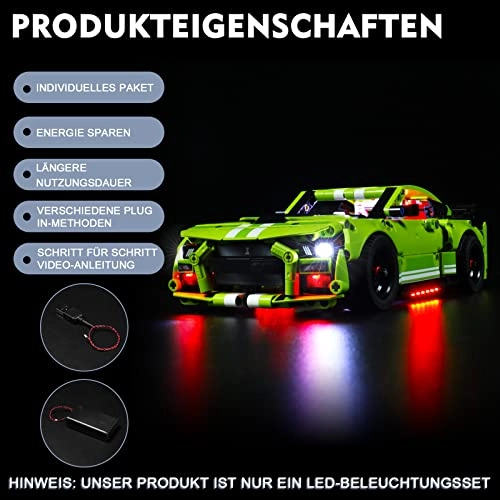 LED Lighting Kit for LEGO Technic Ford Mustang Shelby GT500 - Copper 1 5V