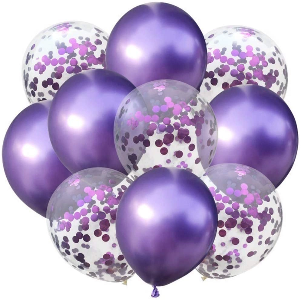 Latex and Confetti Decoration Balloon Sets - 10-Pieces Birthday Party