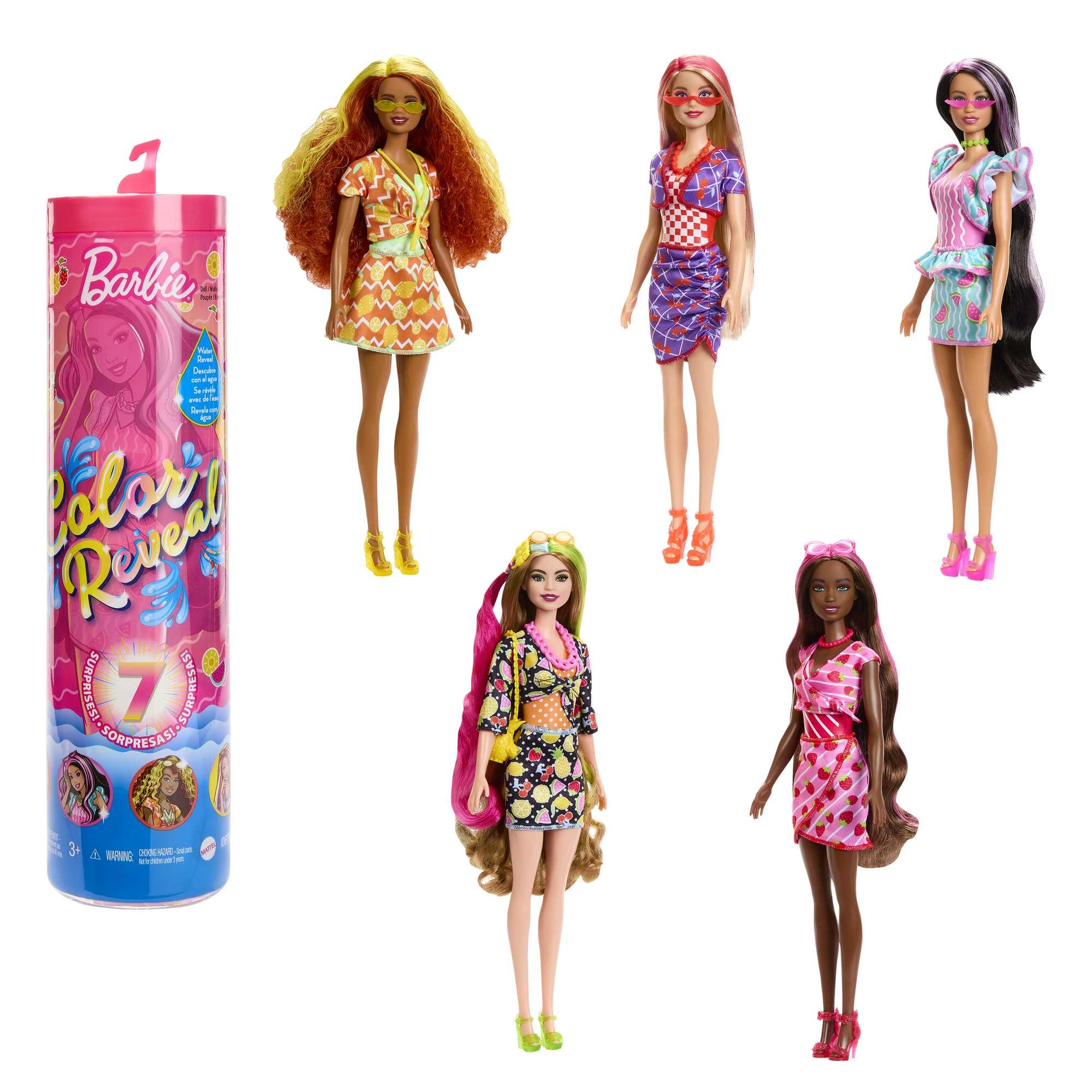 Barbie Color Reveal Glitter! Hair Swaps Doll - Glittery Blue 25 Hairstyling & Party-Themed Surprises Ages 3+