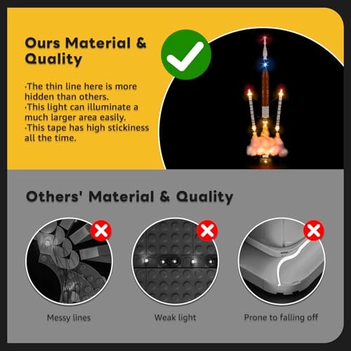 Light Compatible with Lego NASA Artemis Space Launch System Rocket 42221 - Touch version LED