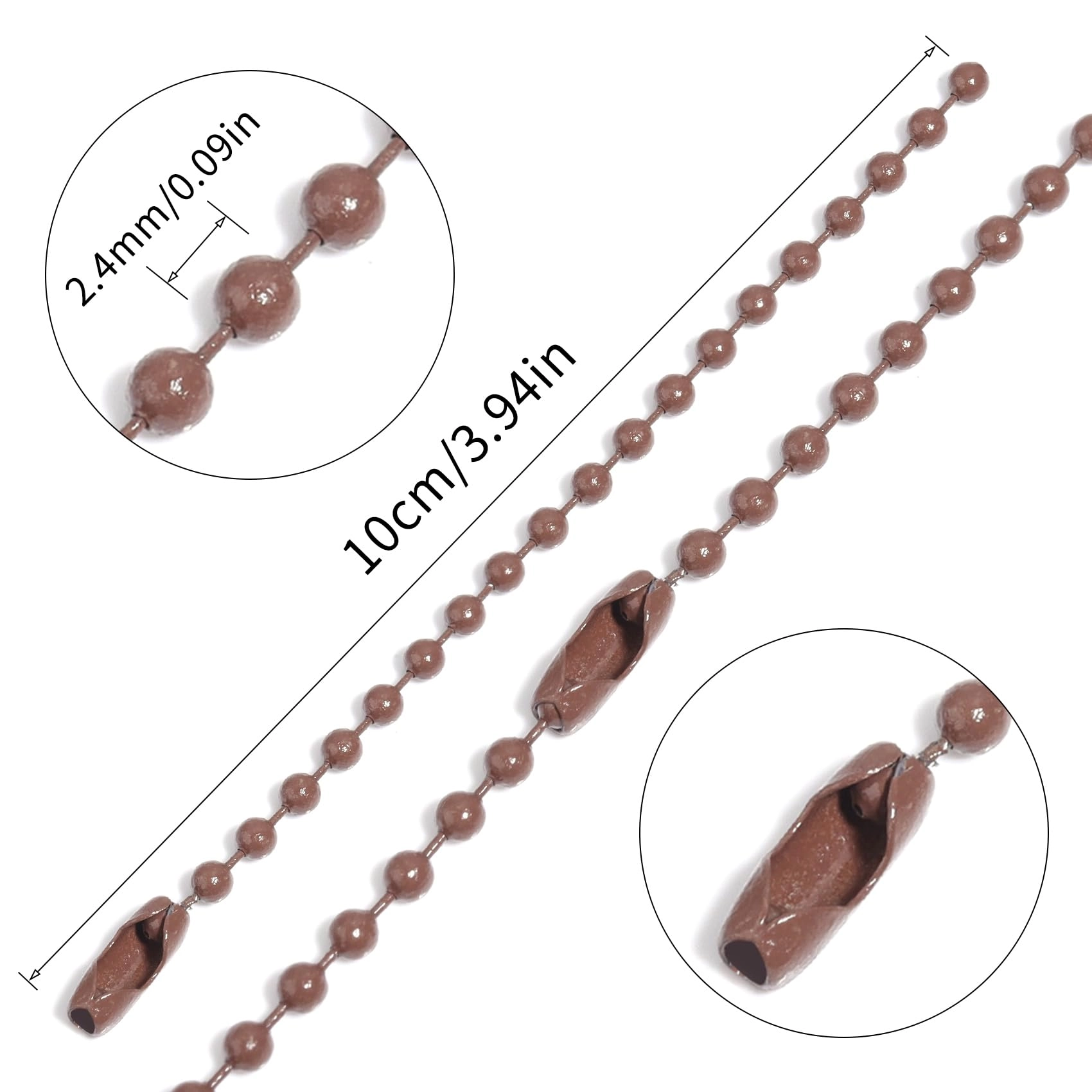 Ball Beads Chains - 20Pcs Purple 4 Inch