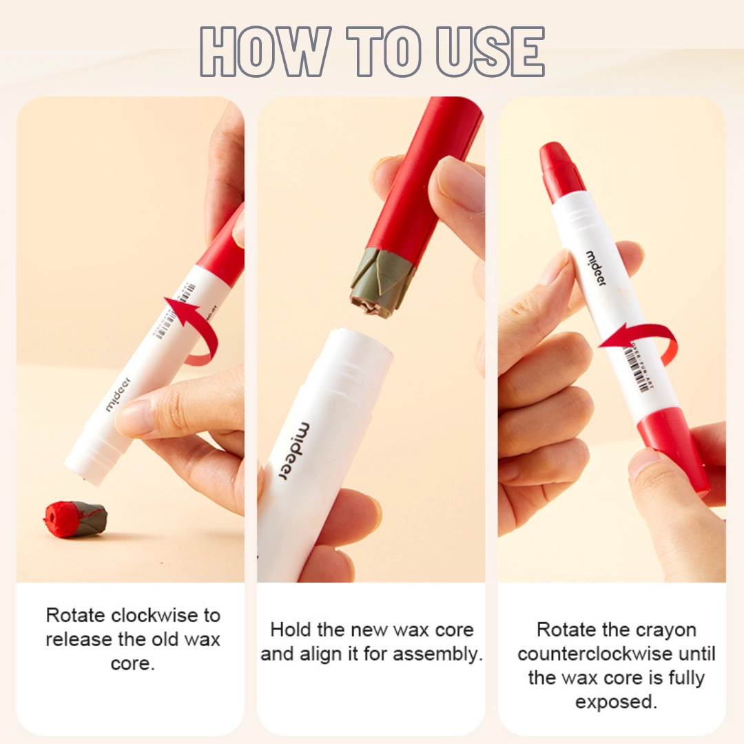 Rotary Crayon Refills - 12 Colors