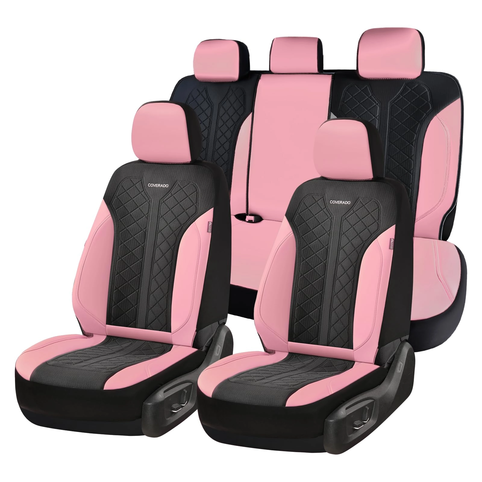 coverado Car Seat Covers - Full Set Universal Fit Red&Black