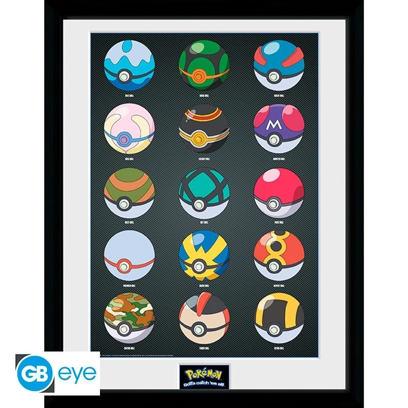 ABYstyle Framed print "Pokeballs" - photographic paper 30.5x40.6cm