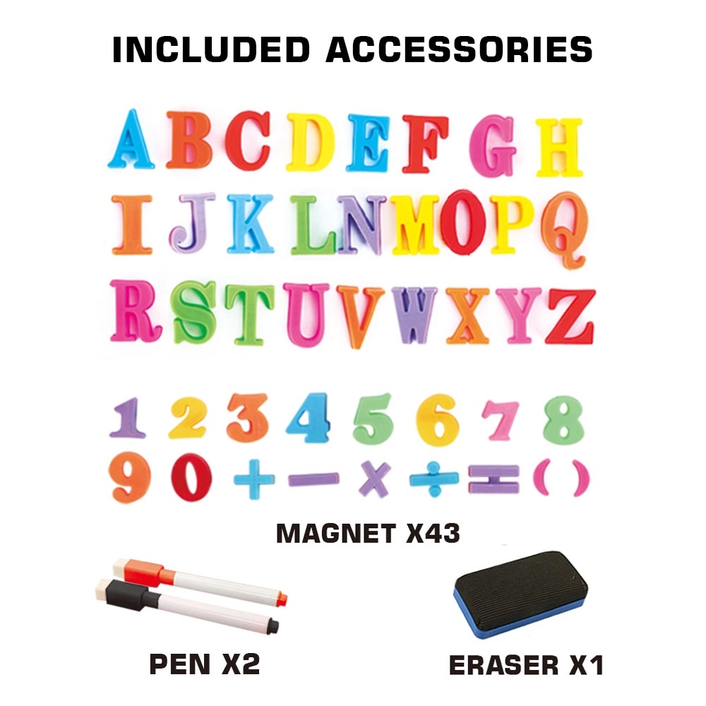 2-In-1 Table & Magnetic Learning Board Set with Chair - Suitable for 3 years and above 43 pieces