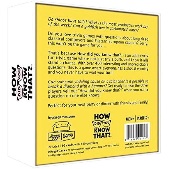How did You Know That? - Trivia Party Game White