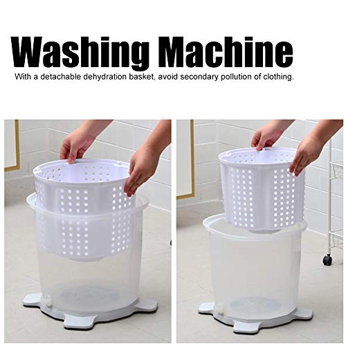 Manual Washing Machine - 1200RPM Portable Hand Cranked Detachable Dehydration Basket