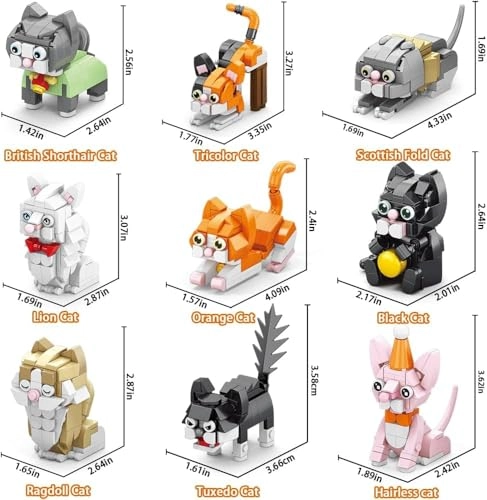 Cat Building Block Kit - Cat 9 pcs