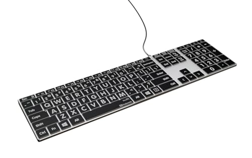 Large Print Backlit Pro Aluminum Keyboard - US Wired