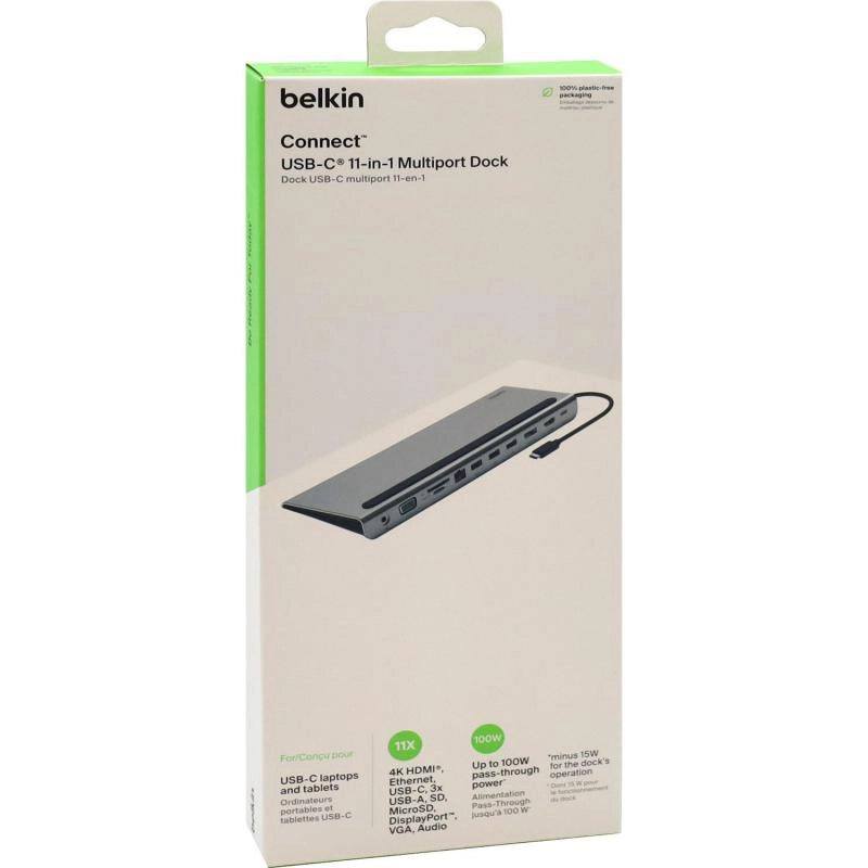 Connect USB-C Docking Station - INC004BTSGY 11-in-1 USB-C Grey
