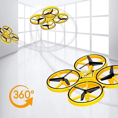 LED Gesture Remote Control 4-axis Quadcopter 1080p Yellow Rechargeable