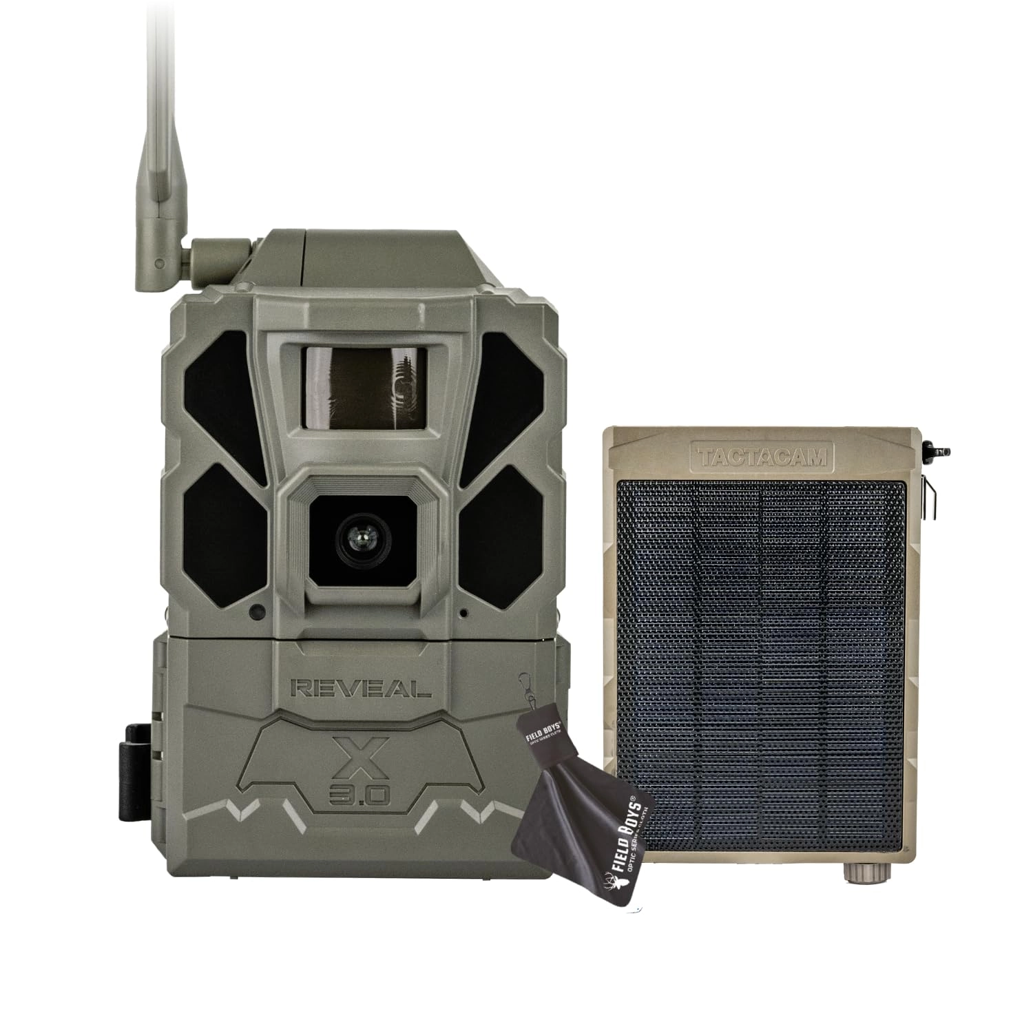Tactacam Reveal X 3.0 - 1080p Cellular + Reveal Solar Panel + Microfiber Cleaning Cloth