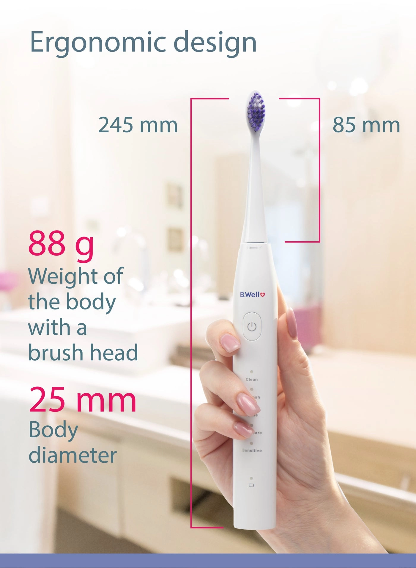 PRO-850 - Electric Sonic Toothbrush White