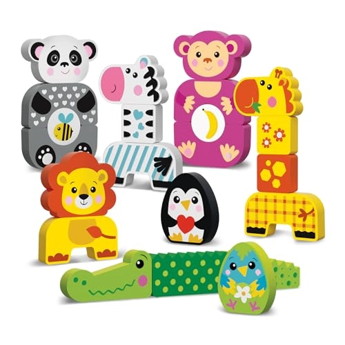 Wooden Blocks Friendly Zoo - 12 months and up 22 pieces