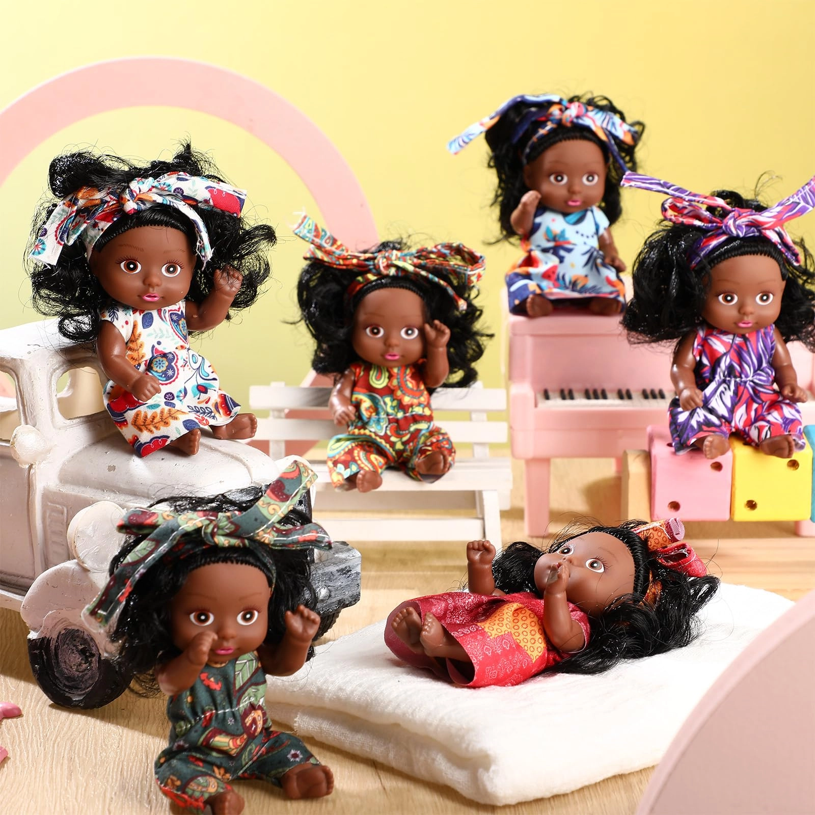 Reborn Baby Doll - 4 Inch 6 Pcs Set