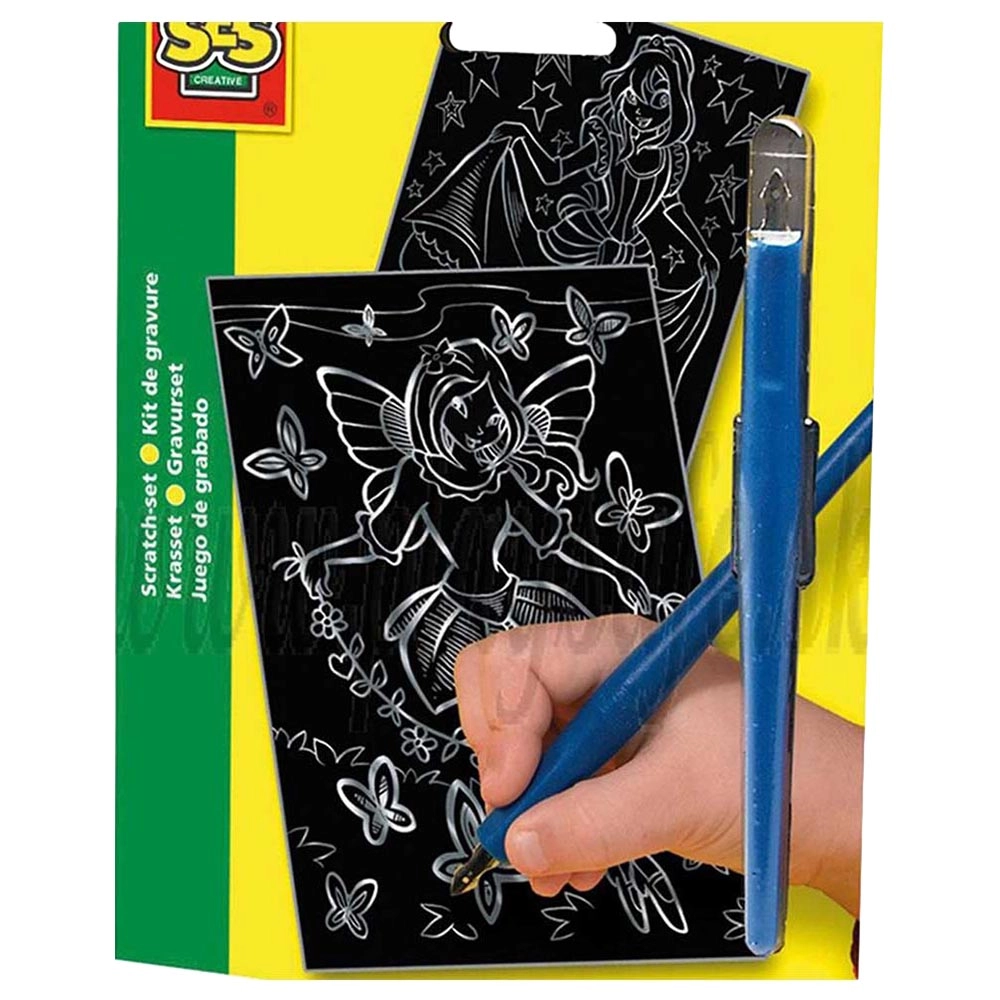 SES Creative Fairy Princess Scratch - Set of 2 engraving cards