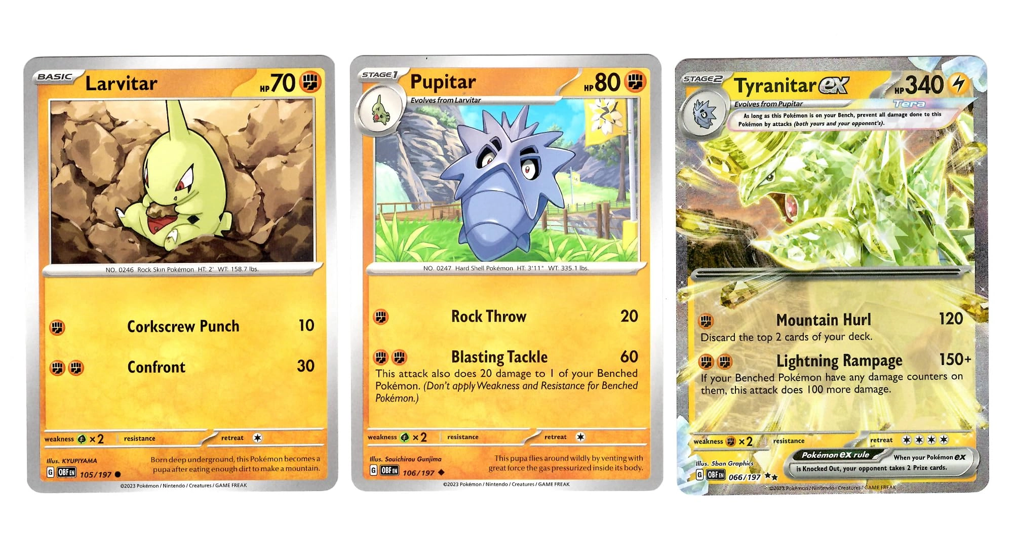 Pokémon Tyranitar ex - 3pcs