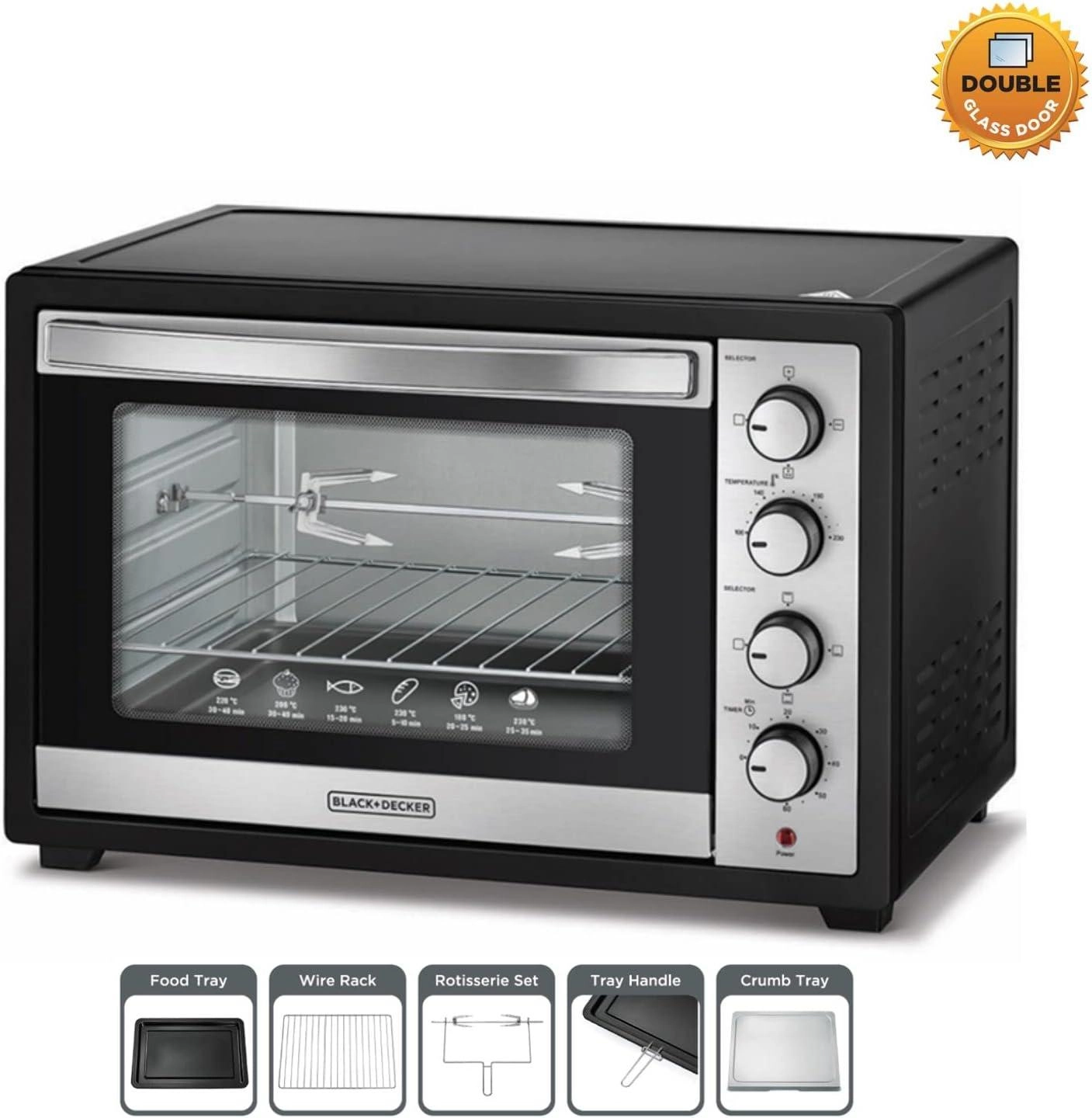 Black & Decker Double Glass Door Toaster Oven - 50L