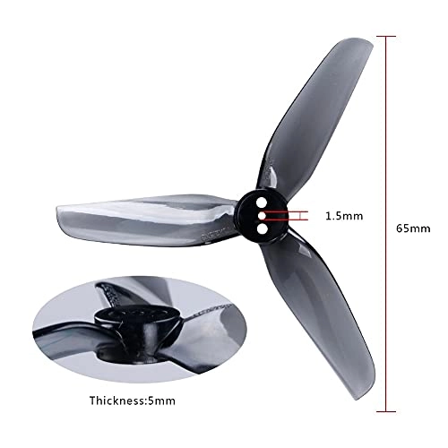 3X1.6X3 3-Blade PC Propeller - 4Pairs Gray 1.5mm