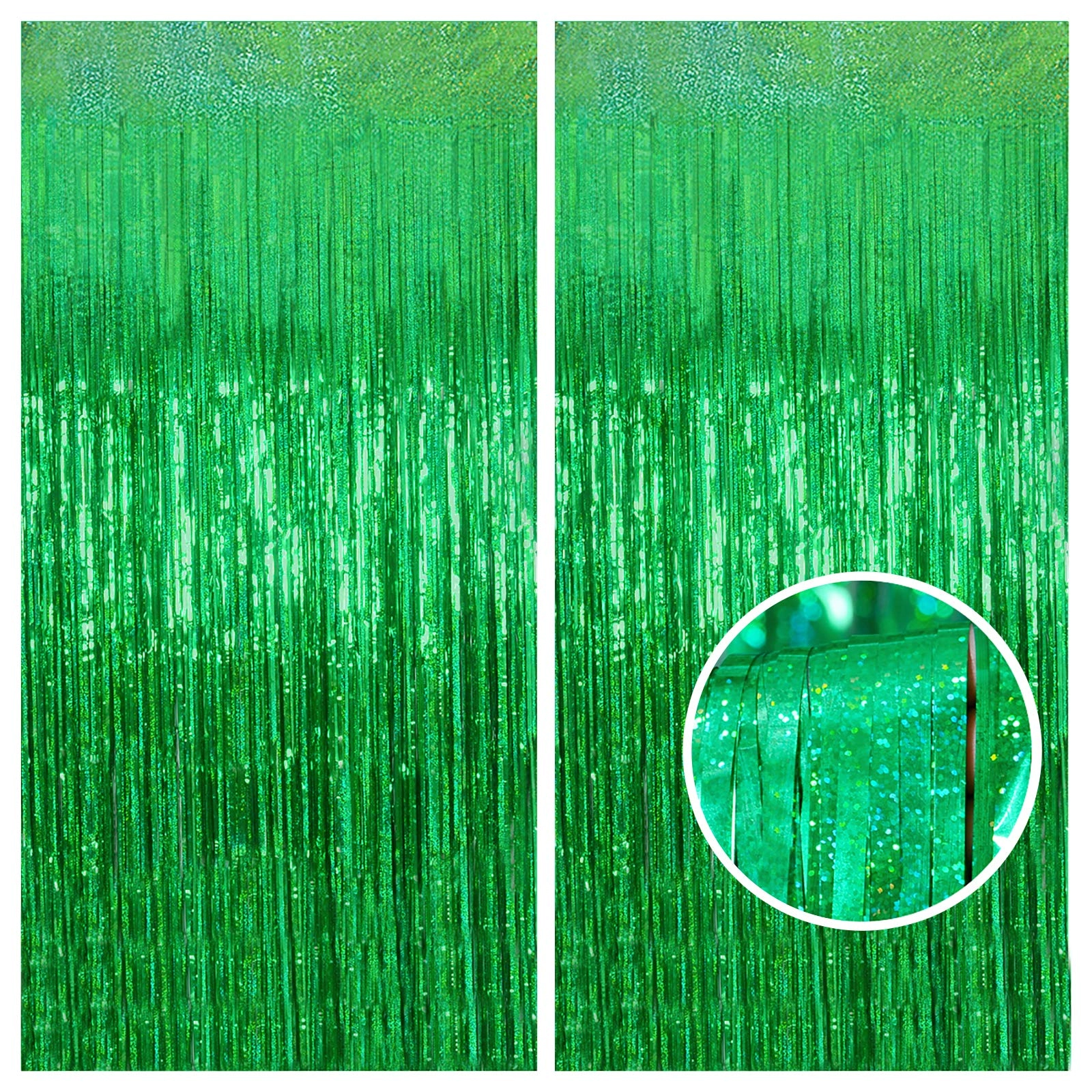 melsan Tinsel Foil Fringe Curtains - 2.0 Count Baby Shower, Bachelorette Party, Birthday, Father's Day, Unicorn